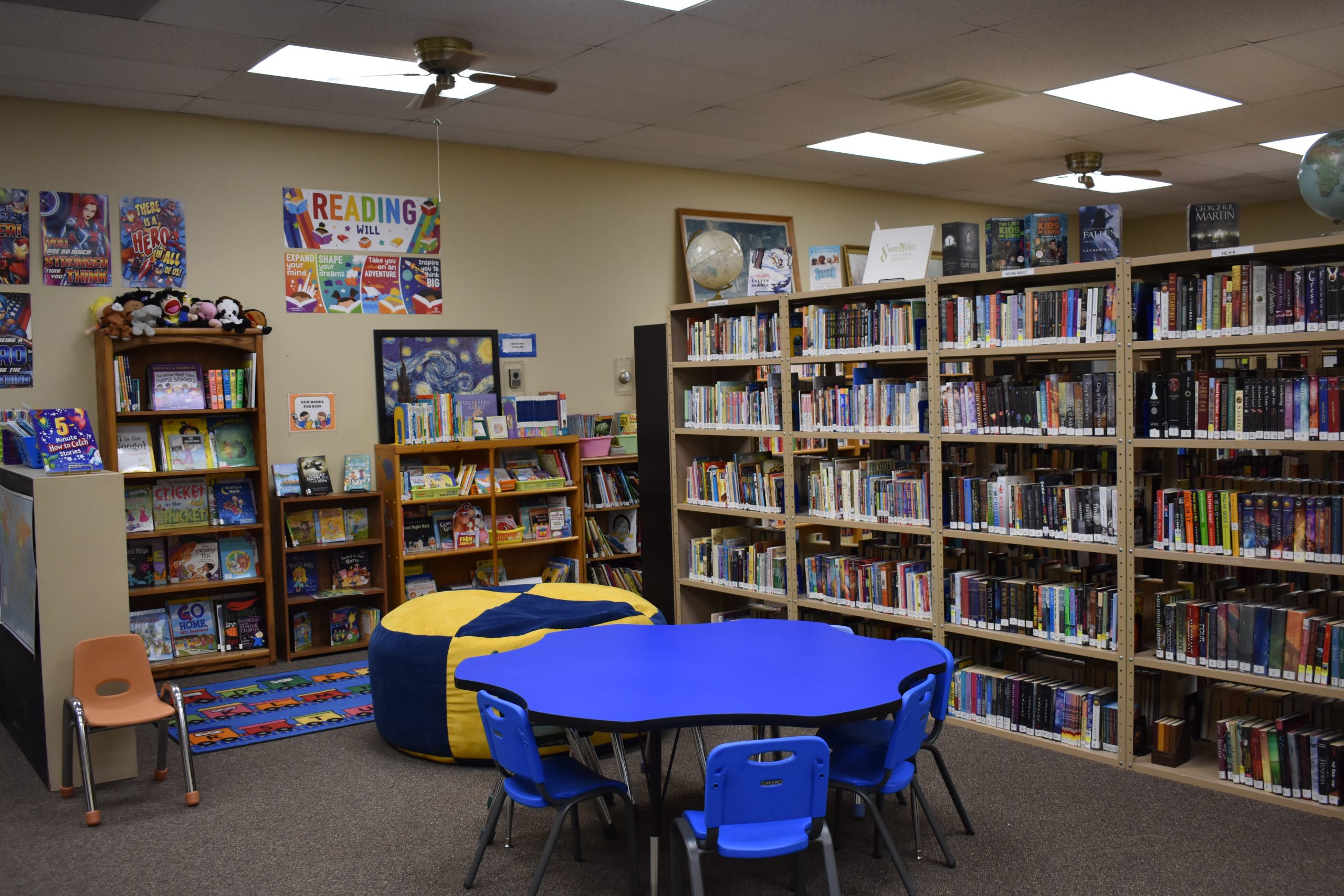 Interior View of books in the Dorothee Pike Memorial Library